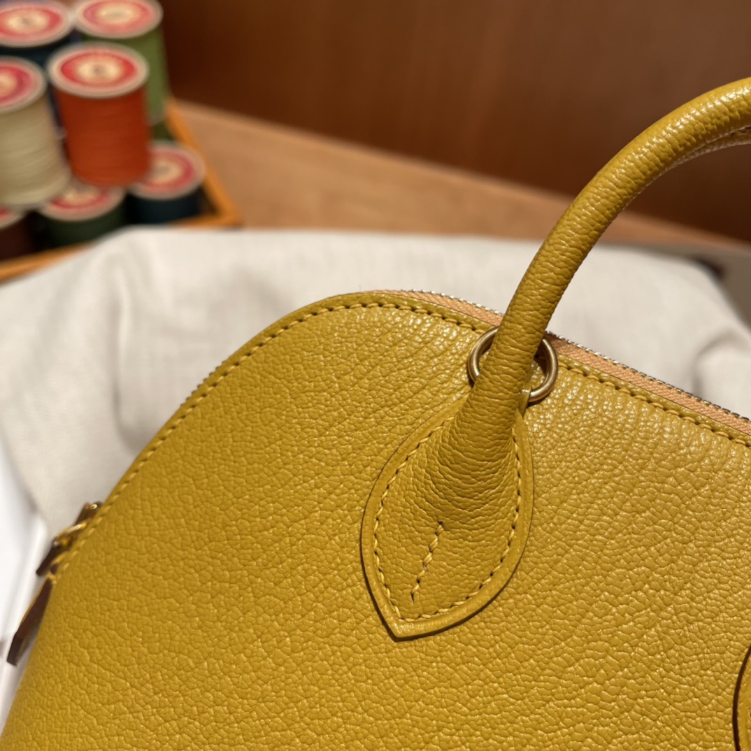 에르메스 미니 볼리드18 앰버 옐로우 금장 염소가죽